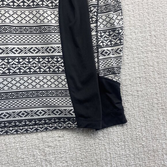 SWIX Base Layer Long Sleeve 1/2 Zip Wom L Nordic Pattern Black White Ski / Hke - Picture 11 of 13